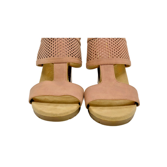 Adrienne Vittadini Sandals Vera Mauve Heels Faux Nubuck Leather Women's Size 9M - Picture 3 of 8